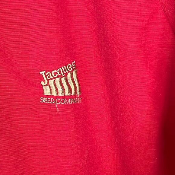 Vintage Jacques Seed Company Red Full Zip Jacket Large - Picture 3 of 4